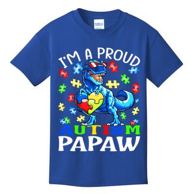 I'm A Proud Autism Papaw Dinosaur Gift Kids T-Shirt