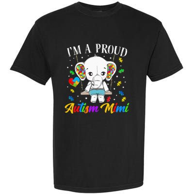 I'm A Proud Autism Mimi Cute Elephant Puzzle Piece Garment-Dyed Heavyweight T-Shirt