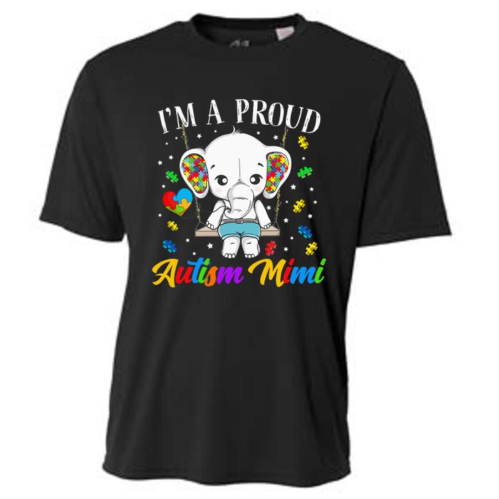 I'm A Proud Autism Mimi Cute Elephant Puzzle Piece Cooling Performance Crew T-Shirt