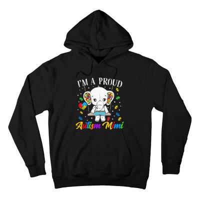 I'm A Proud Autism Mimi Cute Elephant Puzzle Piece Hoodie