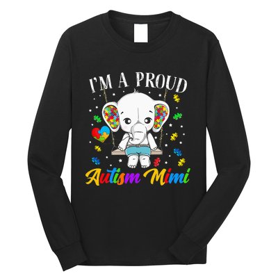 I'm A Proud Autism Mimi Cute Elephant Puzzle Piece Long Sleeve Shirt