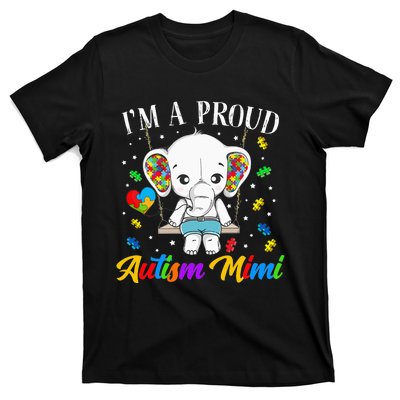 I'm A Proud Autism Mimi Cute Elephant Puzzle Piece T-Shirt