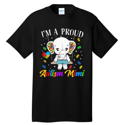 I'm A Proud Autism Mimi Cute Elephant Puzzle Piece Tall T-Shirt