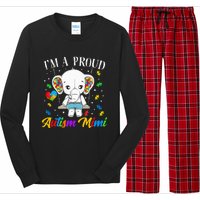 I'm A Proud Autism Mimi Cute Elephant Puzzle Piece Long Sleeve Pajama Set