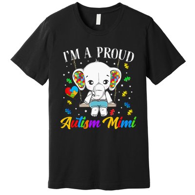 I'm A Proud Autism Mimi Cute Elephant Puzzle Piece Premium T-Shirt