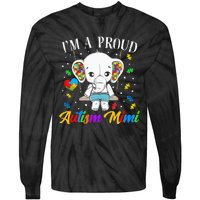 I'm A Proud Autism Mimi Cute Elephant Puzzle Piece Tie-Dye Long Sleeve Shirt