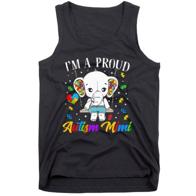 I'm A Proud Autism Mimi Cute Elephant Puzzle Piece Tank Top