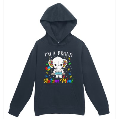 I'm A Proud Autism Mimi Cute Elephant Puzzle Piece Urban Pullover Hoodie