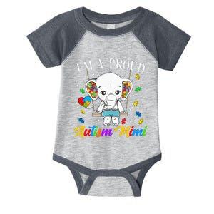 I'm A Proud Autism Mimi Cute Elephant Puzzle Piece Infant Baby Jersey Bodysuit