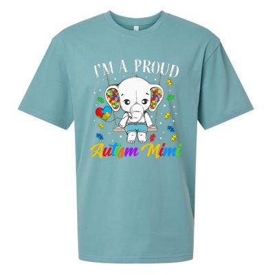 I'm A Proud Autism Mimi Cute Elephant Puzzle Piece Sueded Cloud Jersey T-Shirt