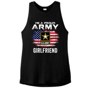 I'm A Proud Army Friend With American Flag Veteran Gift Ladies PosiCharge Tri-Blend Wicking Tank