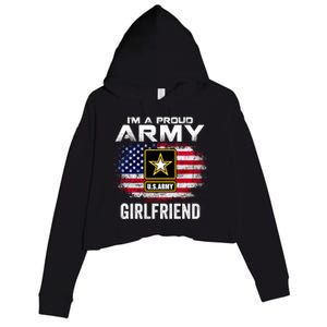 I'm A Proud Army Friend With American Flag Veteran Gift Crop Fleece Hoodie