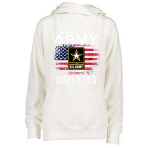 I'm A Proud Army Friend With American Flag Veteran Gift Womens Funnel Neck Pullover Hood