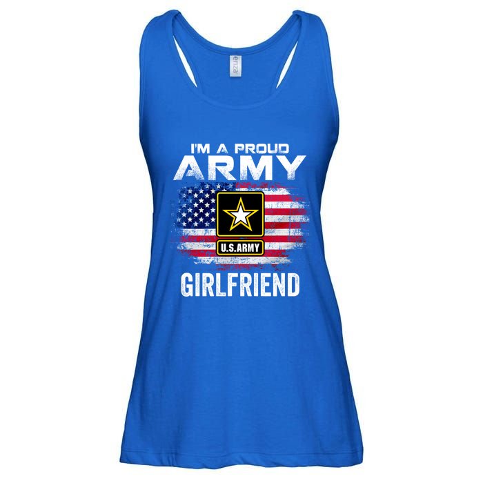 I'm A Proud Army Friend With American Flag Veteran Gift Ladies Essential Flowy Tank