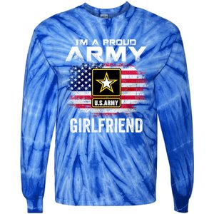 I'm A Proud Army Friend With American Flag Veteran Gift Tie-Dye Long Sleeve Shirt