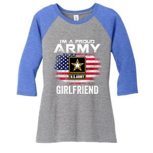 I'm A Proud Army Friend With American Flag Veteran Gift Women's Tri-Blend 3/4-Sleeve Raglan Shirt