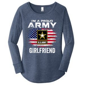 I'm A Proud Army Friend With American Flag Veteran Gift Women's Perfect Tri Tunic Long Sleeve Shirt