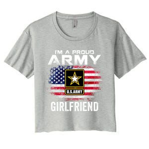 I'm A Proud Army Friend With American Flag Veteran Gift Women's Crop Top Tee