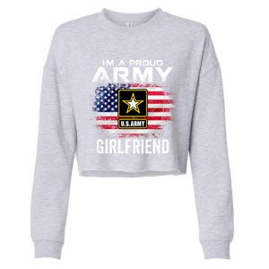 I'm A Proud Army Friend With American Flag Veteran Gift Cropped Pullover Crew