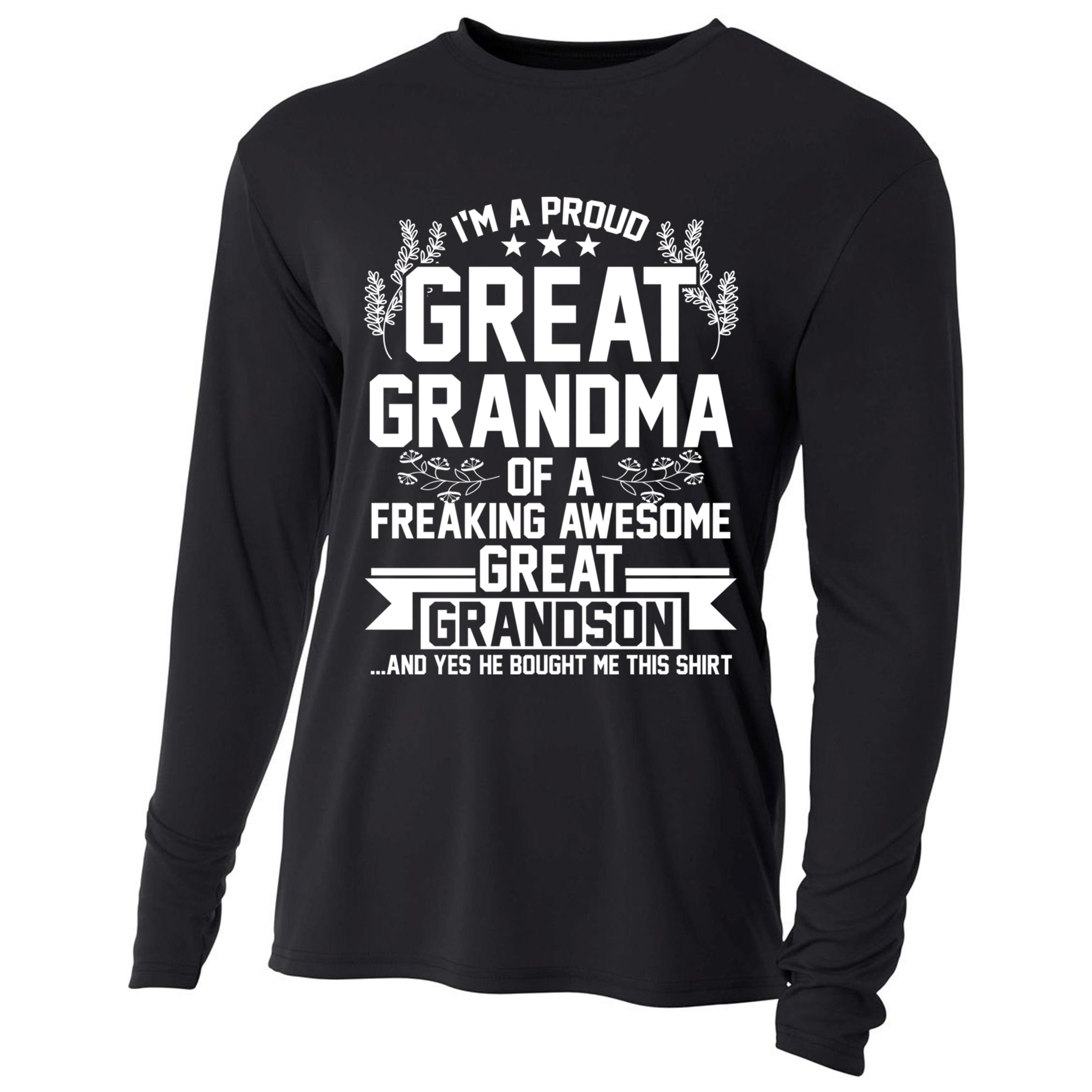 Im A Proud Grandma Of A Grandson Grandmother Great Gift Cooling Performance Long Sleeve Crew