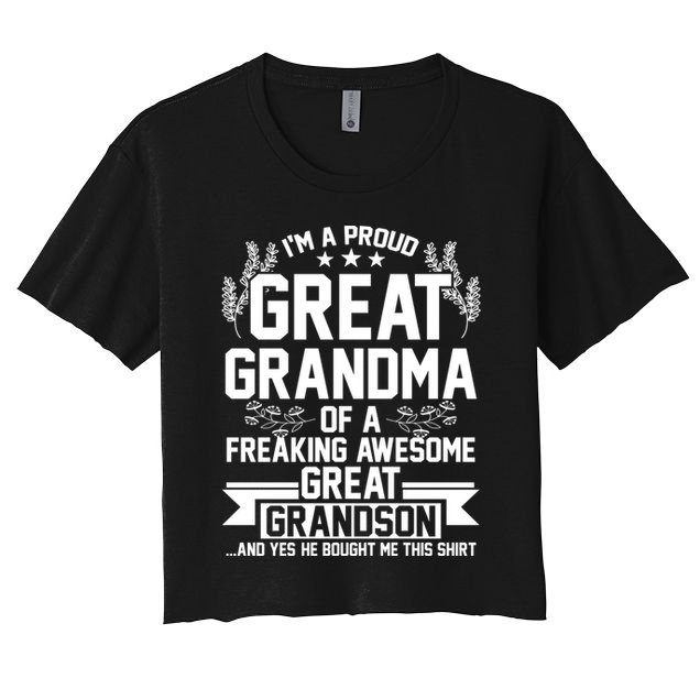 Im A Proud Grandma Of A Grandson Grandmother Great Gift Crop Top
