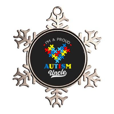 I'm A Proud Autism Uncle Autism Awareness Autistic Nephew Metallic Star Ornament