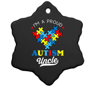 I'm A Proud Autism Uncle Autism Awareness Autistic Nephew Ceramic Star Ornament