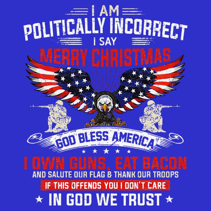 I Am Politically Incorrect God Bless American Christ Eagle Womens Tank Top