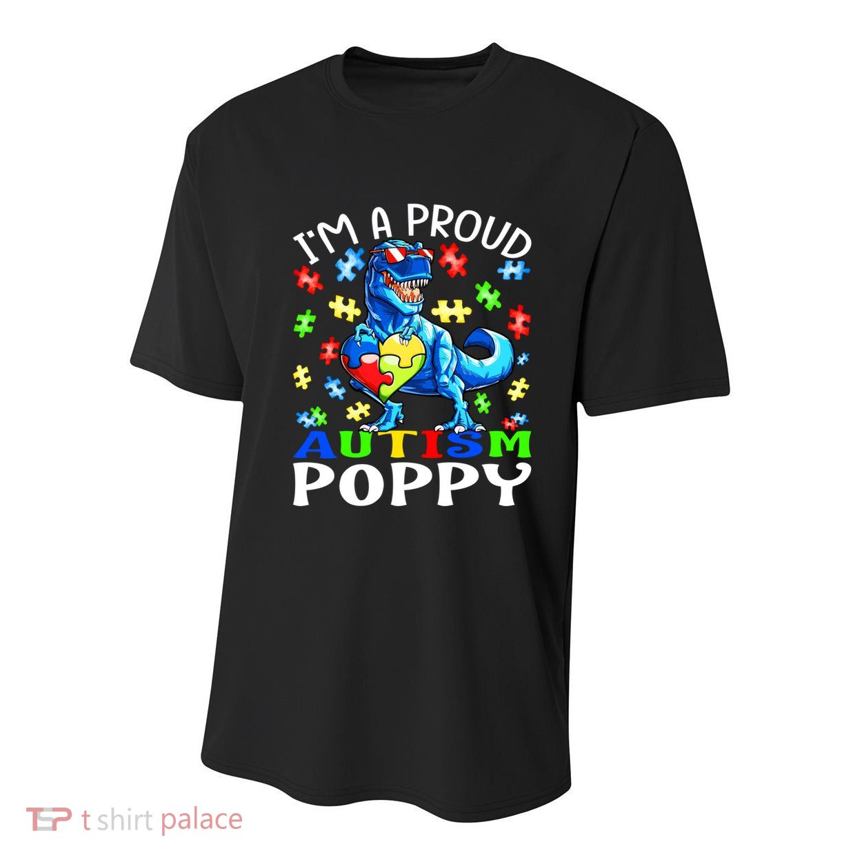 I'm A Proud Autism Poppy Dinosaur Gift Youth Performance Sprint T-Shirt