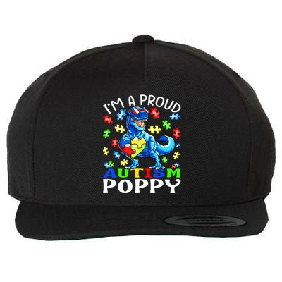 I'm A Proud Autism Poppy Dinosaur Gift Wool Snapback Cap
