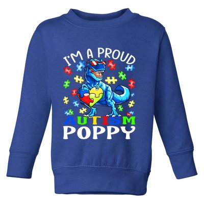I'm A Proud Autism Poppy Dinosaur Gift Toddler Sweatshirt