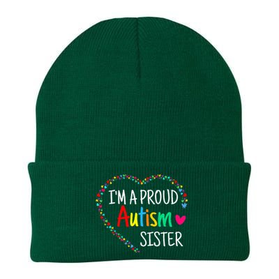 Im A Proud Autism Sister Women Gifts Autism Awareness Knit Cap Winter Beanie