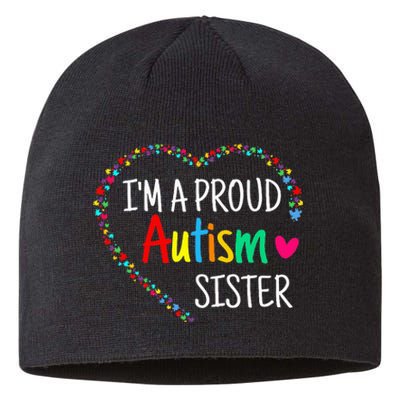 Im A Proud Autism Sister Women Gifts Autism Awareness Sustainable Beanie