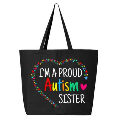 Im A Proud Autism Sister Women Gifts Autism Awareness 25L Jumbo Tote