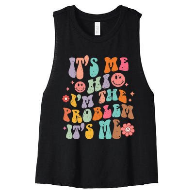 I'm A Problem Groovy Funny Sarcasm Humor Women's Racerback Cropped Tank