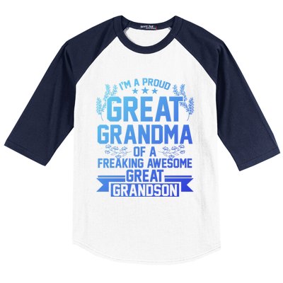 Im A Proud Grandma Of A Grandson Grandson Gift Baseball Sleeve Shirt