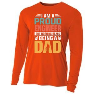 Im A Proud Engineer Being A Dad Funny Fathers Gift Cooling Performance Long Sleeve Crew