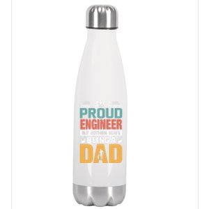 Im A Proud Engineer Being A Dad Funny Fathers Gift Stainless Steel Insulated Water Bottle