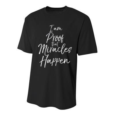 I Am Proof That Miracles Happen Fun Cute Christian Youth Performance Sprint T-Shirt
