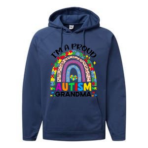 I’M A Proud Autism Awareness Month Grandma Performance Fleece Hoodie