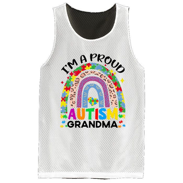 I’M A Proud Autism Awareness Month Grandma Mesh Reversible Basketball Jersey Tank