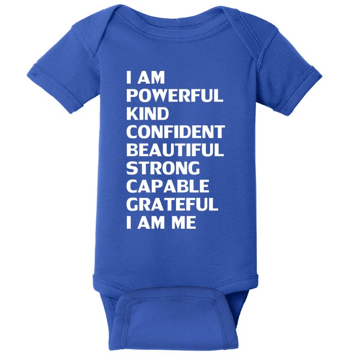 I Am Powerful Kind Confident Beautiful Strong Capable Funny Cool Gift Baby Bodysuit