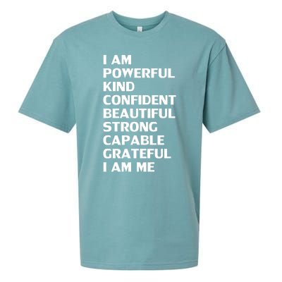 I Am Powerful Kind Confident Beautiful Strong Capable Funny Cool Gift Sueded Cloud Jersey T-Shirt