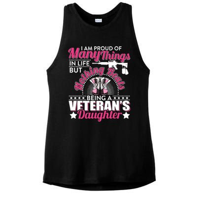 I Am Proud Of Being A Veteran's Daughter Veteran Day Ladies PosiCharge Tri-Blend Wicking Tank