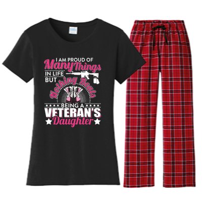 I Am Proud Of Being A Veteran's Daughter Veteran Day Women's Flannel Pajama Set