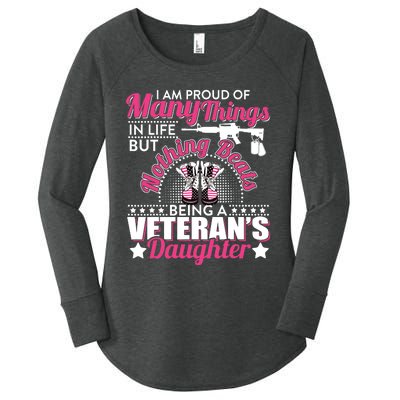 I Am Proud Of Being A Veteran's Daughter Veteran Day Women's Perfect Tri Tunic Long Sleeve Shirt