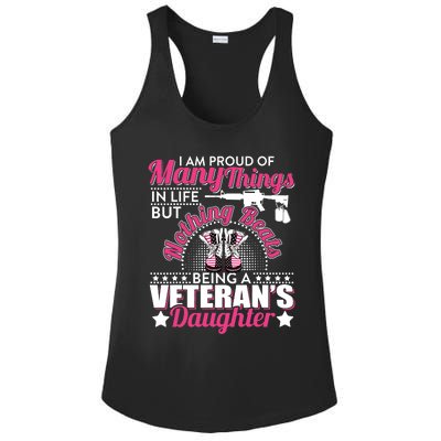 I Am Proud Of Being A Veteran's Daughter Veteran Day Ladies PosiCharge Competitor Racerback Tank