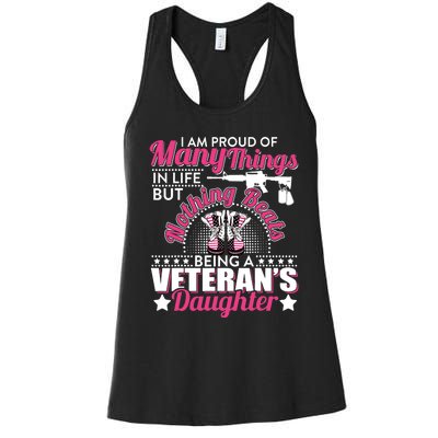 I Am Proud Of Being A Veteran's Daughter Veteran Day Women's Racerback Tank