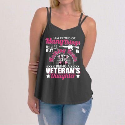 I Am Proud Of Being A Veteran's Daughter Veteran Day Women's Strappy Tank