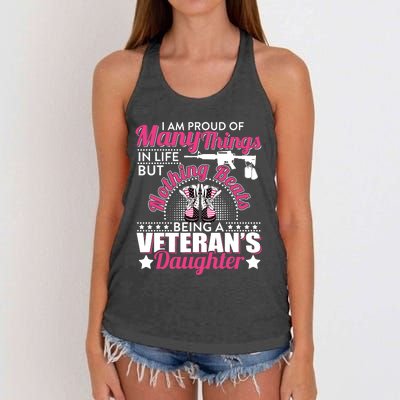 I Am Proud Of Being A Veteran's Daughter Veteran Day Women's Knotted Racerback Tank